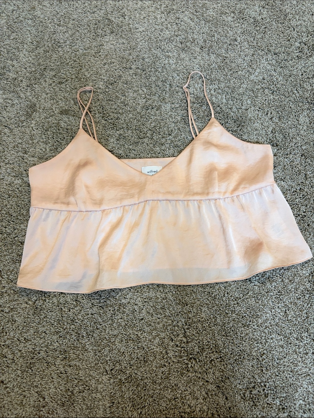 Wilfred by Artizia Blush Pink Satin Peplum Camisole